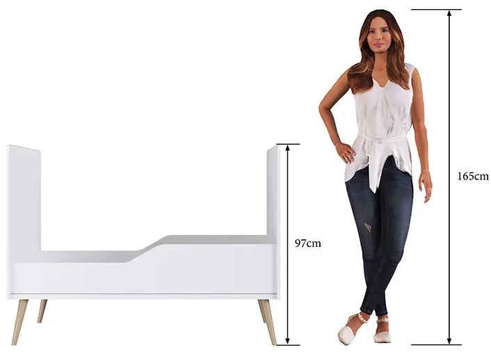 Berço Infantil Mini Cama Retrô Com Pés Palito - Branco