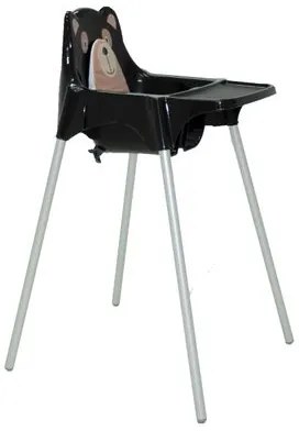 Cadeira para Refeição Infantil Tramontina Teddy em Polipropileno Preto