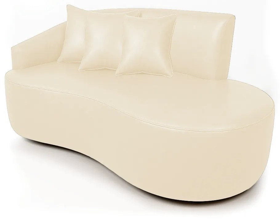 Sofá 2 Lugares Orgânico 140 cm Morgan Sintético PU D03 - D'Rossi  - Bege