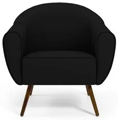 Poltrona Decorativa Nina Corano C-05 com Pés Palito Castanho - Domi