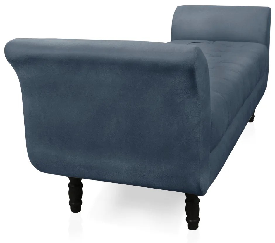 Recamier Olinda Suede 160 cm Pés Torneados Tabaco - D'Rossi - Azul Marinho