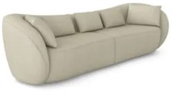Sofá 2 Lugares 212cm Orgânico Pé Madeira Yume Bouclê Bege Z55 - Mpozen