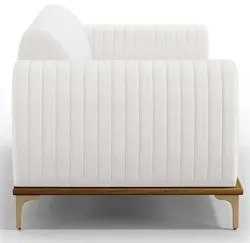 Sofá 180cm 3 Lugares Base Gold Molino D06 PU C-12 Branco - Mpozenato