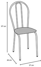 Kit 4 Cadeiras 004 Cromo Preto/Rattan - Artefamol