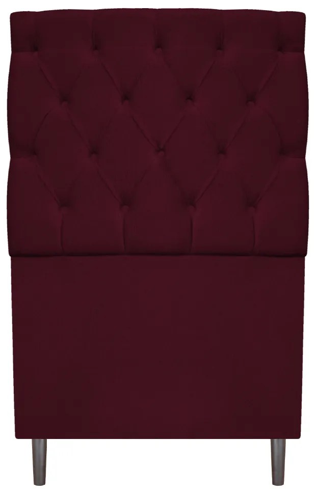 Cabeceira Estofada Liverpool 90 cm Solteiro Suede Bordô - ADJ Decor