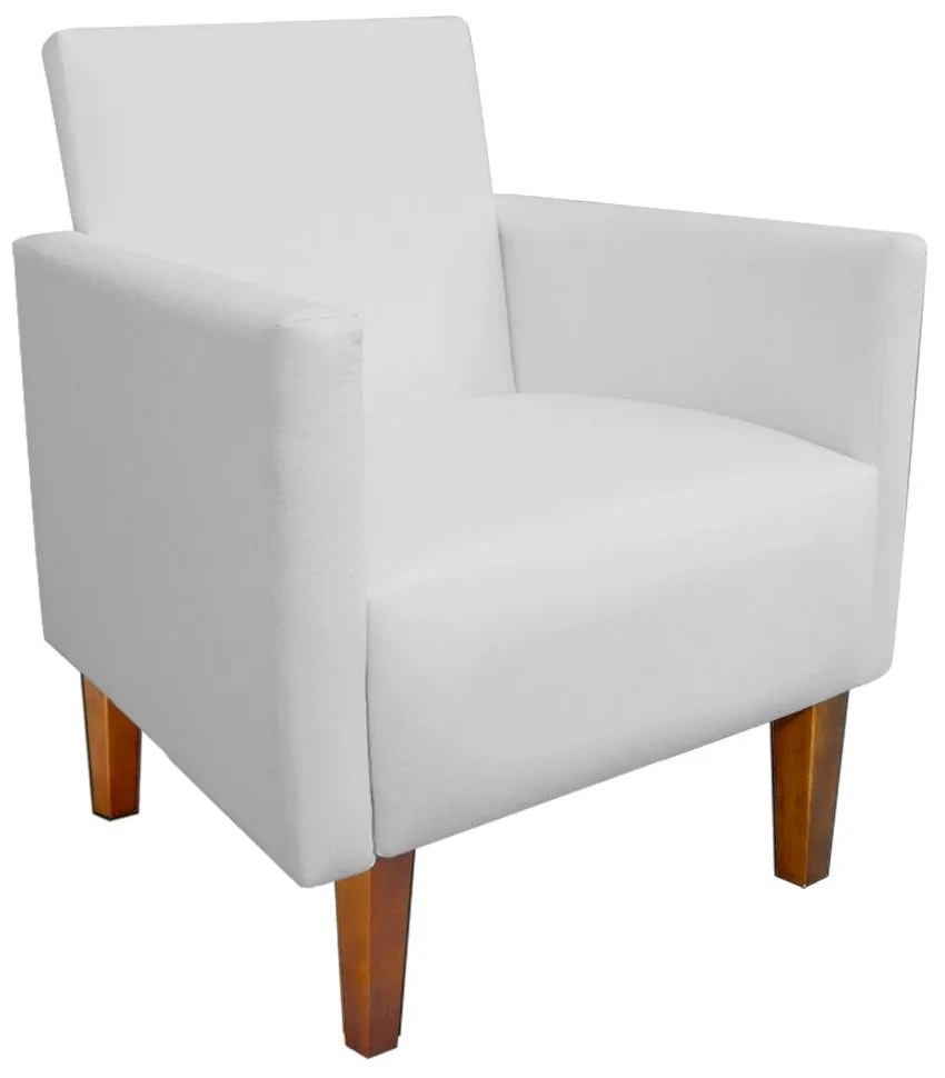 Kit Namoradeira 02 Lugares e 02 Poltronas Jade Corino Branco Pés Chanfrado Castanho - D'Rossi