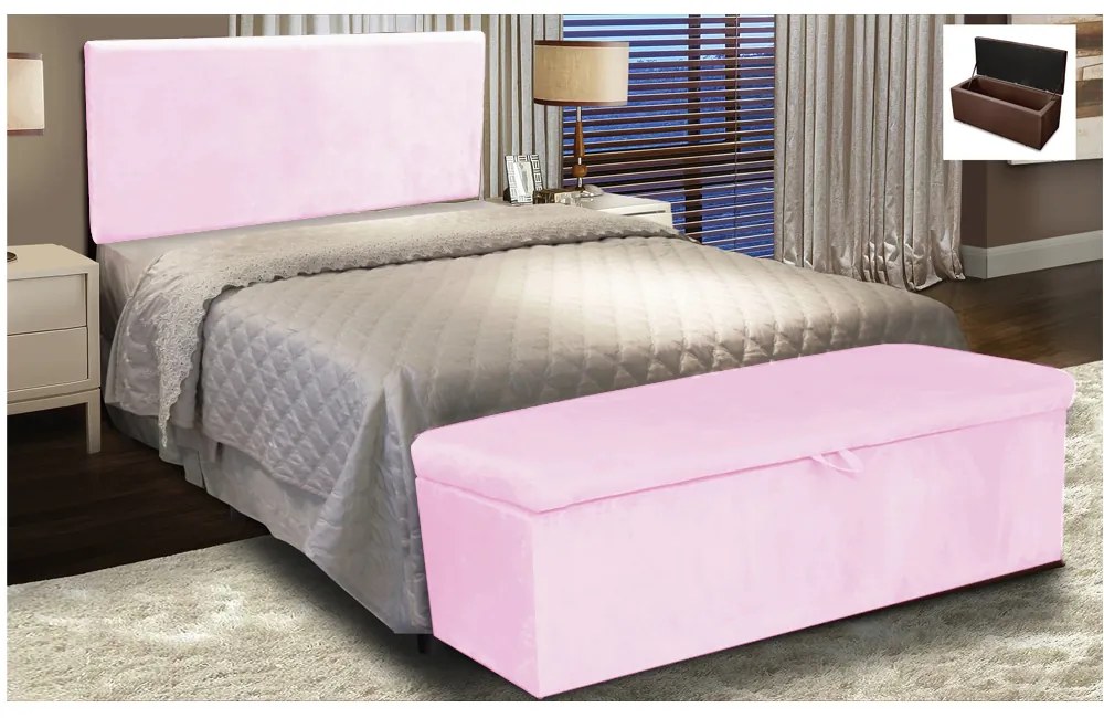 KIT CALCADEIRA E PAINEL CLEAN 160 CM SUE - Rosa Bebê