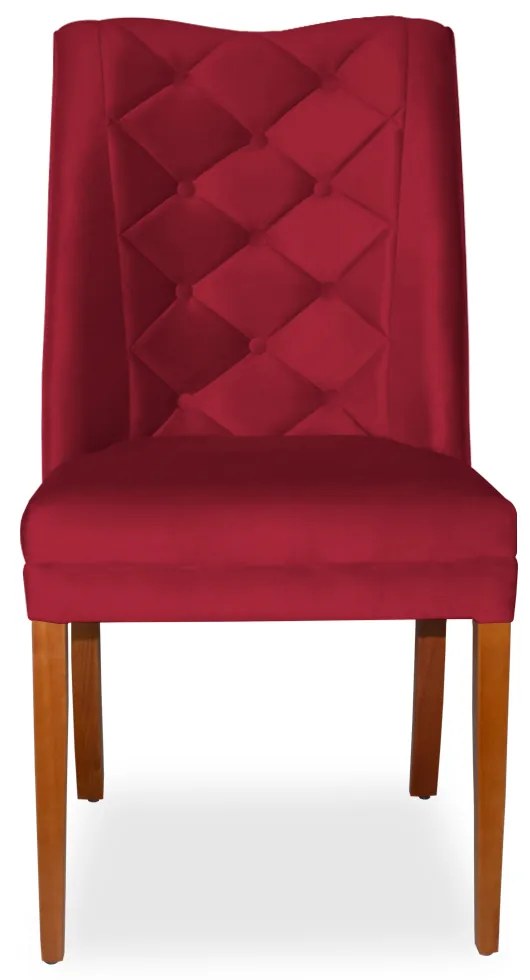 Kit 4 Cadeiras de Jantar Micheli Suede Vermelho