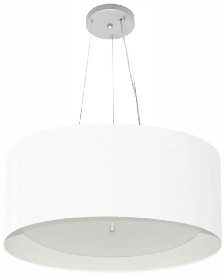 Lustre Pendente Cilíndrico Vivare Md-4145 Cúpula em Tecido 50x25cm - Bivolt