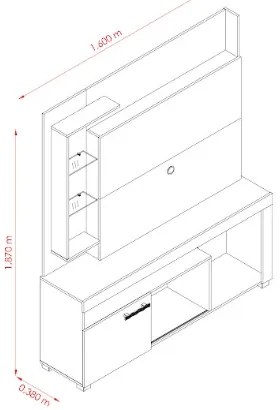 Home Theater Icaro Naturalle/Off White - Madetec Móveis