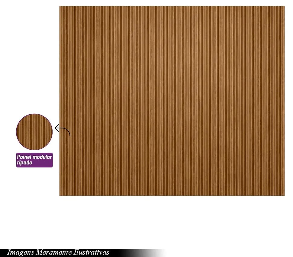Painel Decorativo Ripado para Parede Mahalo 300x250 MDP Nature G77 - Gran Belo