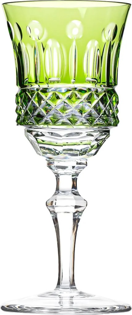 Taça de Cristal Lapidado Artesanal p/ Licor - Verde Claro - 69  Verde Claro - 69