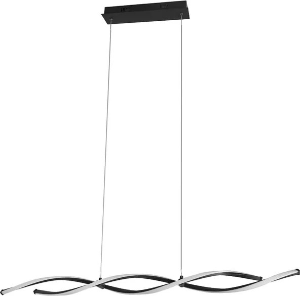 Pendente Led Metal E Silicone Preto 30w 3000k Flow