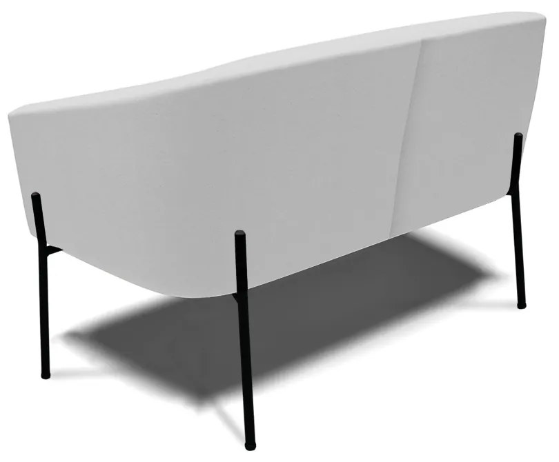 Namoradeira e 2 Poltronas Pé de Ferro Preto Stella Linho Cinza D03 - D'Rossi