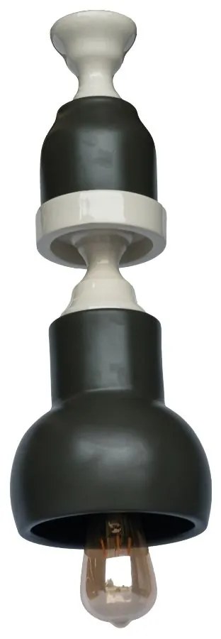 Luminária Farol 3 - cinza imperador e palha alto brilho