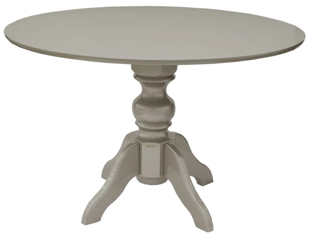 Mesa de Jantar Redonda Slim Munique - 6 Lugares - 1,37m - Fendi Lumiére  Kleiner