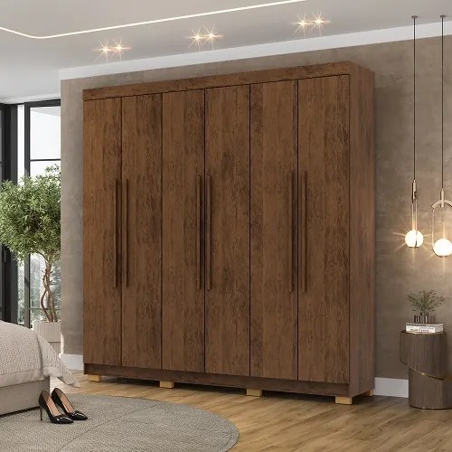 Guarda Roupa Elegance 6 Portas Imbuia/Rústico - Vila Rica Móveis