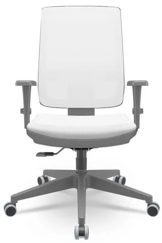 Cadeira Brizza Diretor Grafite Tela Branca Assento Aero Branco Base RelaxPlax Piramidal - 66364 Sun House