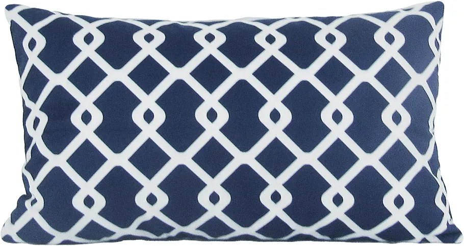 Capa almofada LYON Veludo estampado Geométrico Azul 30x50cm