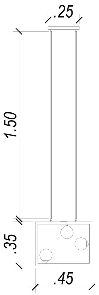 Pendente Balanço 35X45Cm 3Xg9 Retangular Horizontal Metal Dourado Vidr...