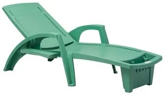 Espreguiçadeira Sole Reclinável Verde Menta em Polipropileno com Proteção UV Pisani