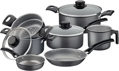 Jogo de Panelas Tramontina Turim em Alumínio Antiaderente Starflon Grafite 7 Peças