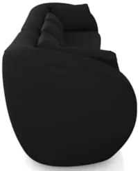 Sofá 3 Lugares 232cm Orgânico Pé Madeira Yume Veludo Preto Z55 - Mpoze