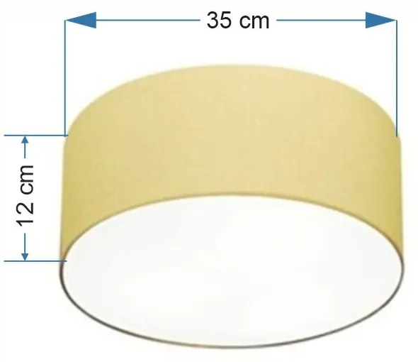 Plafon Cilíndrico Md-3046 Cúpula em Tecido 35x12cm Algodão Crú - Bivolt