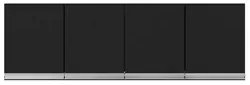 Armário Aéreo 150cm 4 Portas Andréia Preto - AJL Móveis