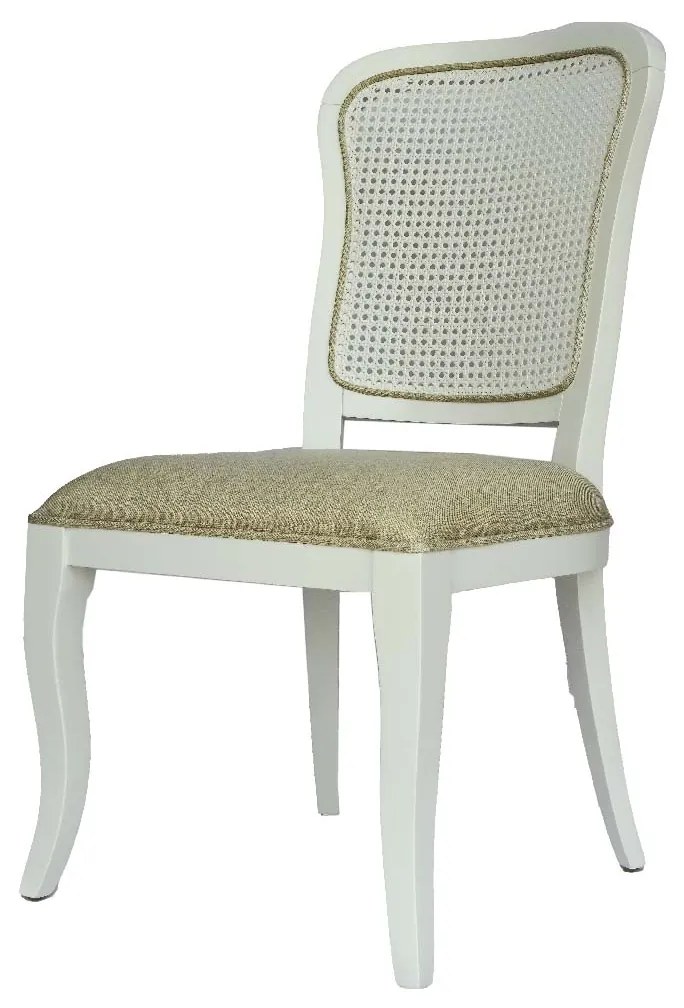 A Cadeira Louis XV Encosto em palha - Branco  Kleiner