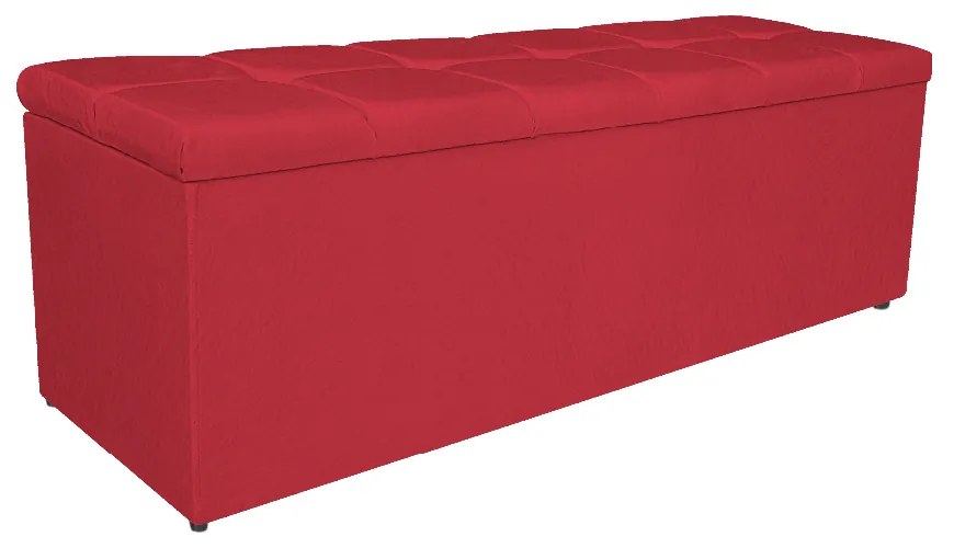 Calçadeira Estofada Manchester 195 cm King Size Suede Vermelho - ADJ Decor