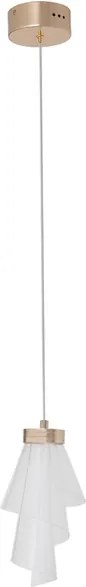 Pendente Led Acrilico E Aluminio Dourado 4W 3000K Zaha