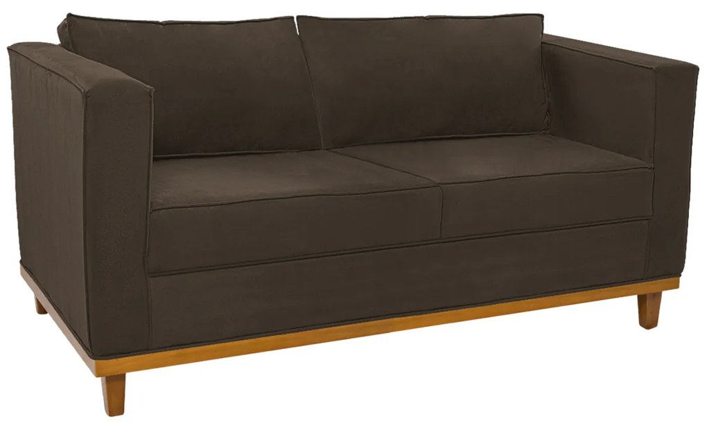Sofá 2 Lugares Europa Suede Marrom ADJ Decor