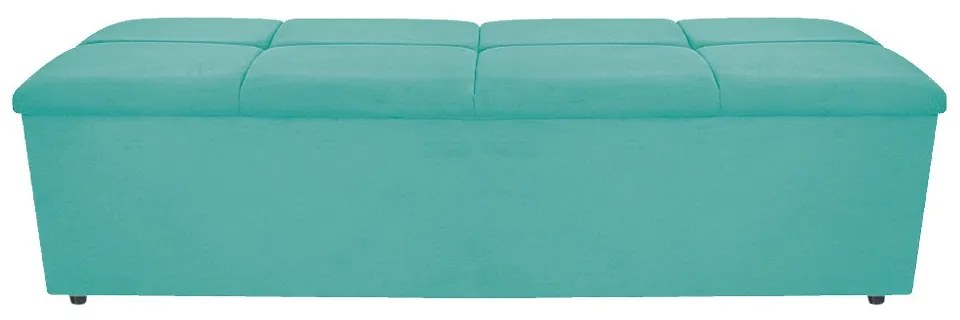 Calçadeira Munique 160 cm Queen Size Suede Azul Tiffany - ADJ Decor