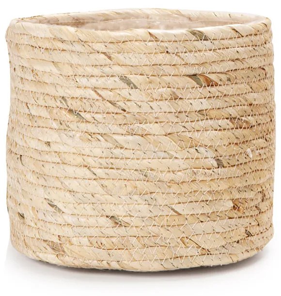 Cachepot em Fibra Natural Cesto Bege - 20cm