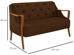 Kit Namoradeira 135cm e 2 Poltronas Decorativas Capitonê Lapa Z32 Velu