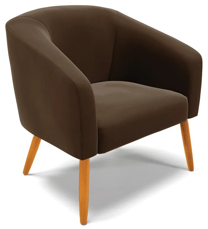 Namoradeira e 2 Poltronas Pé Palito Castanho Stella Suede D03 - D'Rossi - Marrom