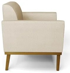Poltrona Base Madeira Castanho Kit 2 Maressa Veludo Luxo Off White - I