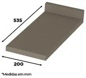 Tampo Para Balcão 20cm 100% MDF Connect Duna - Henn