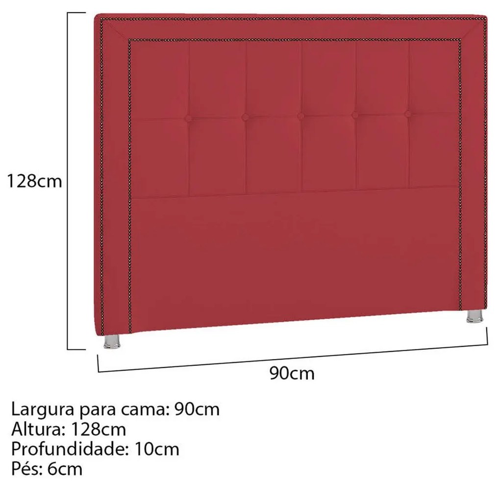 Cabeceira Solteiro Catania P04 90 cm Suede - ADJ Decor