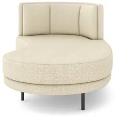 Chaise Longue Divã 164cm Braço Esquerdo Logus D06 Linho Creme - Mpozen