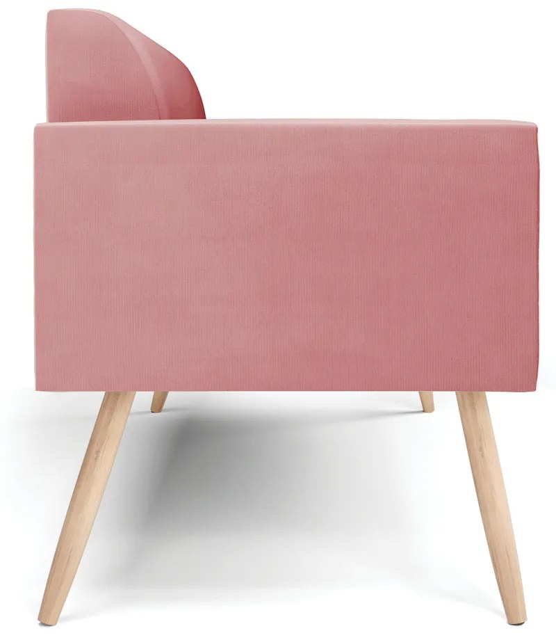 Sofá Namoradeira Pés Palito Natural Marisa Suede D03 - D'Rossi - Rose