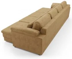 Sofá Retrátil 4 Lugares Para Sala 339cm Dijon Couro Bege S07 - Mpozena