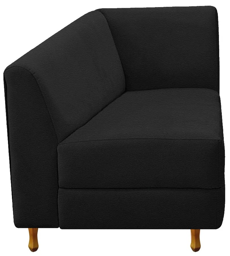 Recamier Valéria 160cm Lado Esquerdo Corano Preto - ADJ Decor