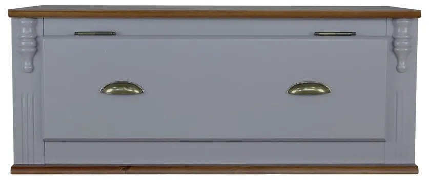 Armário Aéreo Cozinha 1 Porta Basculante Hannover Cinza e Imbuia - Wood Prime NL 38654