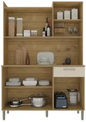 Armário de Cozinha Compacta 121cm Pádua Plus Freijó/Soft Z06 - Mpozena