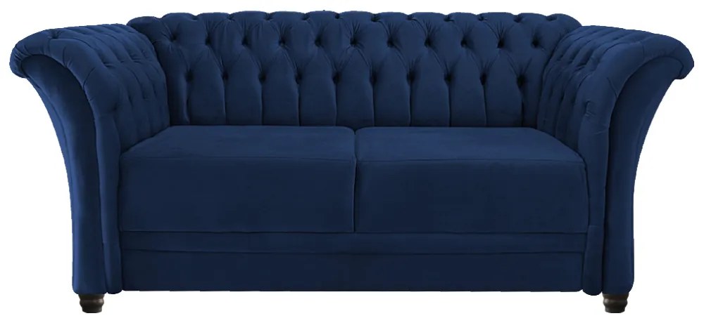 Namoradeira Chesterfield Sofia Suede Azul Marinho - ADJ Decor