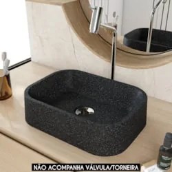 Cuba Pia Para Banheiro Retangular 38cm Dalila C08 Preto Granit - Mpoze