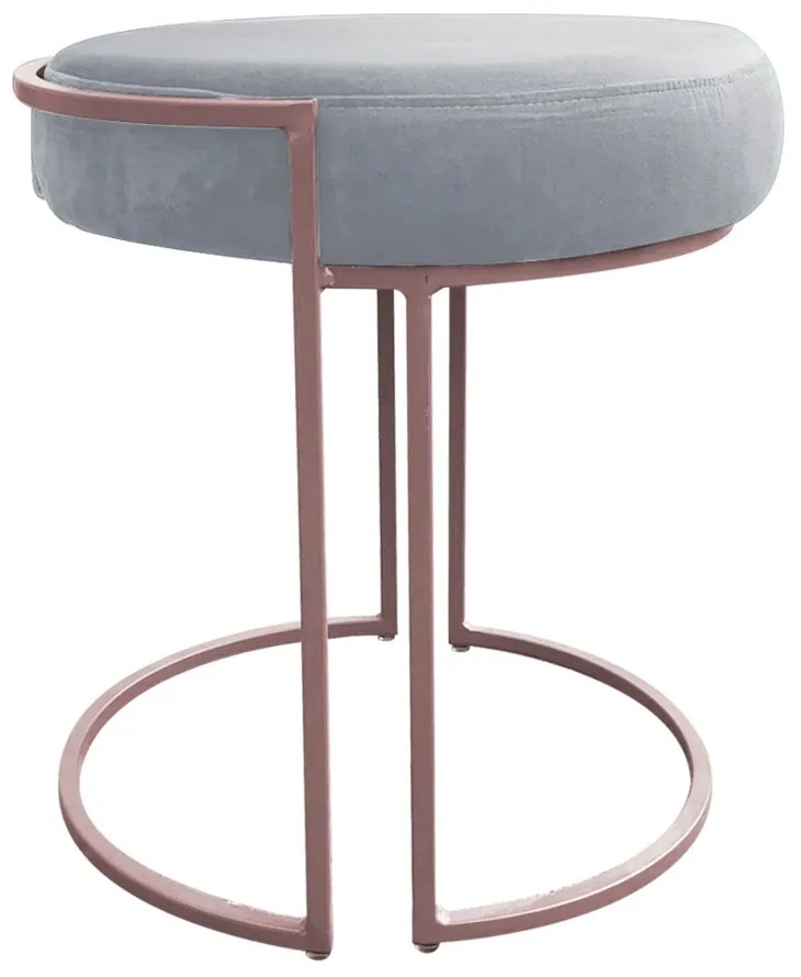 Puff Redondo Base Industrial Rosê Kit 2 Love Suede D03 - D'Rossi  - Cinza