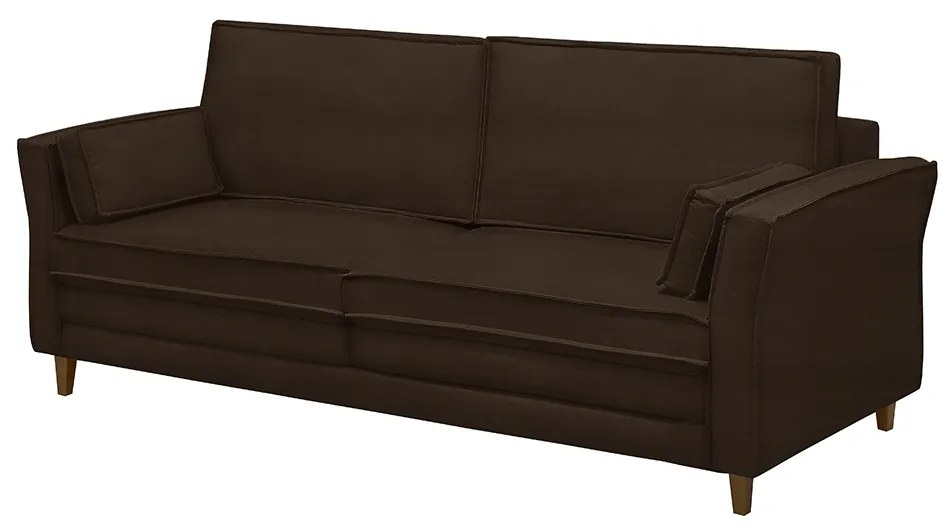 Sofá Decorativo Living 2 Lugares 180cm Coach Veludo Marrom G22 - Gran Belo